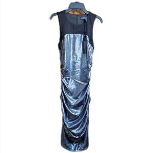 BCBG MAX AZRIA womens Ruched Metallic Sleeveless Tank Dress XXS Small New NWT